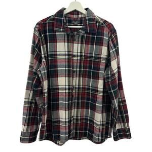 Eddie Bauer Men’s Flannel Plaid Button Down Shirt Size XL